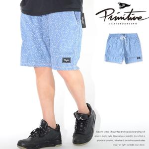 PRIMITIVE プリミティブ ショートパンツ ハーフパンツ 総柄 ネイティブ柄 裾ボックスピスネーム  セール｜clever