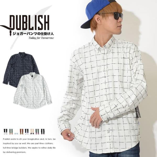 PUBLISH パブリッシュ 長袖シャツ ボタンダウン ジャガードチェック (P1602057) セ...