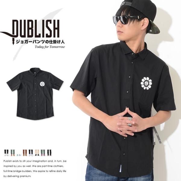 PUBLISH パブリッシュ 半袖シャツ 胸ネーム バックピースフラワー (P1802004) セー...