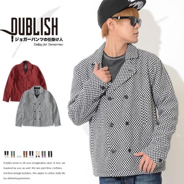 PUBLISH パブリッシュ Pコート ピーコート ジャケット 総柄 チェッカー柄 *(P14050...