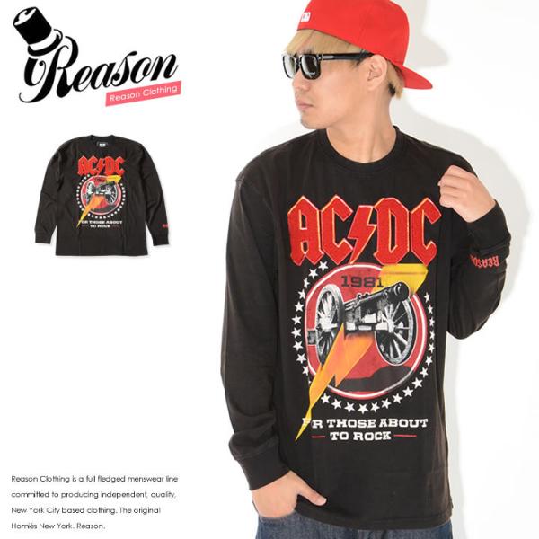 REASON リーズン ロンT 長袖 AC DC コラボ サガラ刺繍 (C0-103B) セール