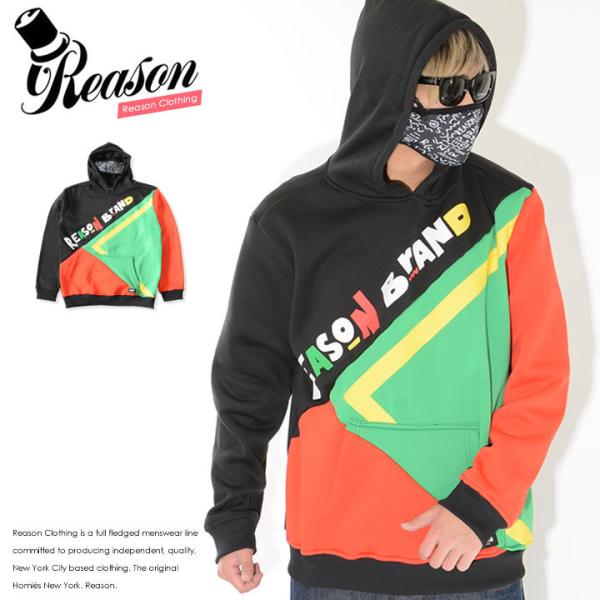 REASON リーズン スウェットパーカー フェイスカバー付きフード マスク バイアス切り替え (C...