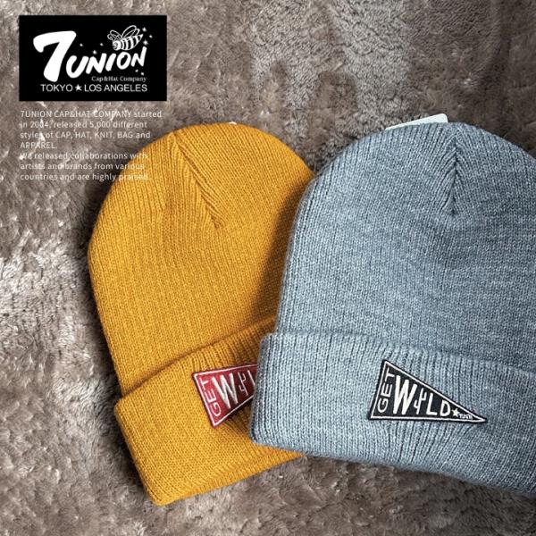 アウトレット 7UNION セブンユニオン ニットキャップ ビーニー フラッグロゴ GET WILD...