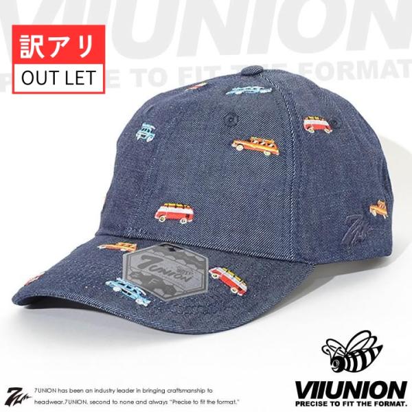 訳あり アウトレット 7UNION セブンユニオン キャップ 帽子 アジャスターバック 総柄刺繍 ク...