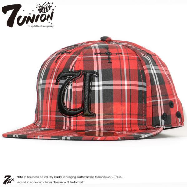 アウトレット 7UNION セブンユニオン BBキャップ 帽子 総柄チェック Uロゴ刺繍 *(XY-...