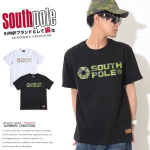 SOUTHPOLE サウスポール Tシャツ 半袖 ベーシックロゴ カモ柄 迷彩 レザーピス ヘヴィーウェイト (11822053) セール｜clever