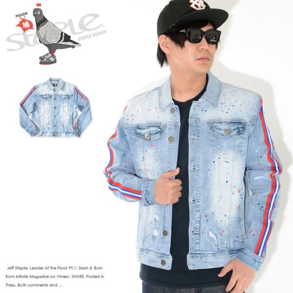 STAPLE ステイプル デニムジャケット Gジャン スプラッシュ ラインデザイン (2101H64...