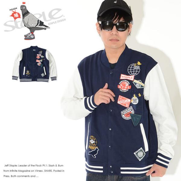 STAPLE ステイプル スタジャン スウェット マルチワッペン刺繍 バイカラー (2109O663...