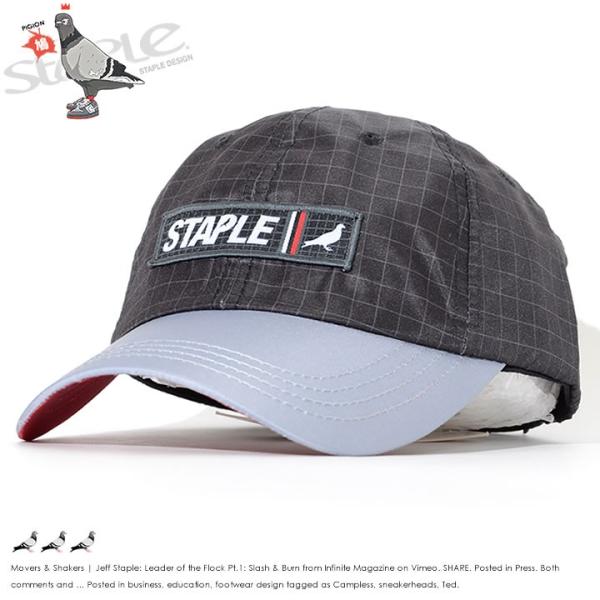 STAPLE ステイプル ローキャップ 帽子 ストラップバック グラフチェック柄 切替バイザー (1...