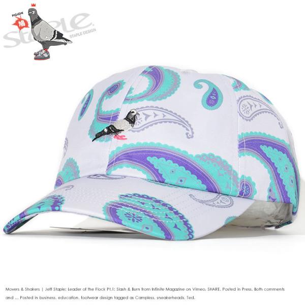 STAPLE ステイプル キャップ 帽子 ストラップバック 総柄ペイズリー ワンポイントロゴ刺繍 (...
