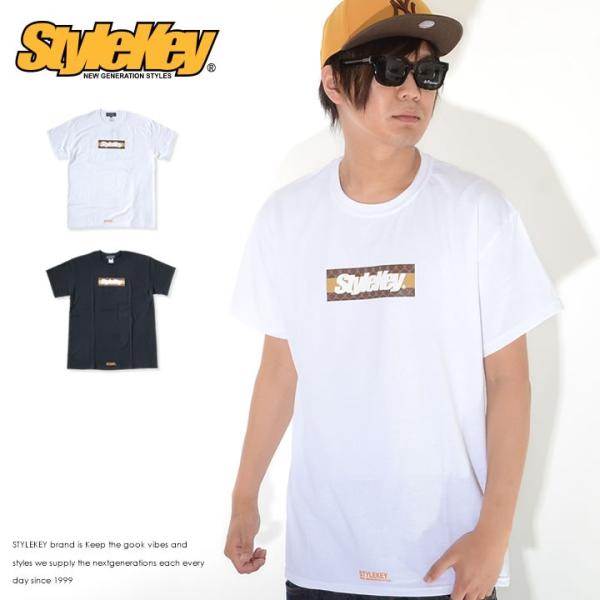 STYLEKEY スタイルキー Tシャツ 半袖 ボックスロゴ モノグラム柄 バックプリント セール
