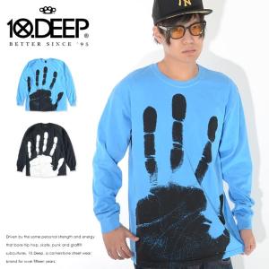 10DEEP テンディープ ロンT ロングTシャツ 長袖 ビッグハンドプリント (194TD4102) セール｜clever