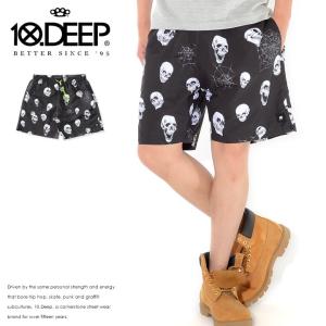 10DEEP テンディープ ショートパンツ サーフパンツ 総柄 マルチスカル (192TD1402) セール｜clever