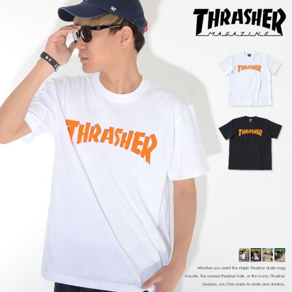 THRASHER スラッシャー Tシャツ 半袖 フロッキーアーチロゴ ペイントデザイン (TH810...