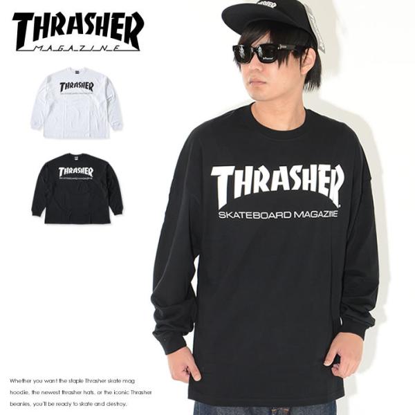 THRASHER スラッシャー ロンT 長袖 MAGロゴ ビッグシルエット (TH8301BS) セ...