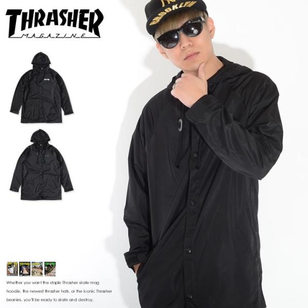 THRASHER スラッシャー ナイロンジャケット  パーカー 胸MAGロゴプリント *(TH510...