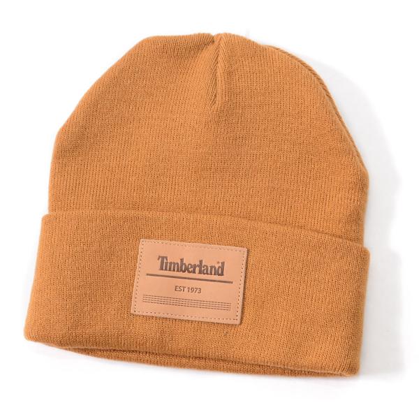 TIMBERLAND ティンバーランド ニットキャップ ビーニー 帽子 折り返し レザーパッチ (T...