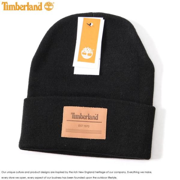 TIMBERLAND ティンバーランド ニットキャップ ビーニー 帽子 折り返し レザーパッチ (T...