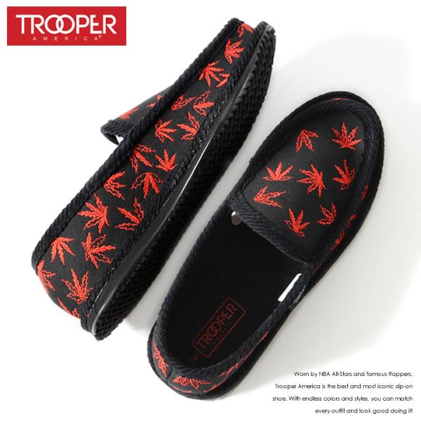 TROOPER AMERICA トゥルーパーアメリカ スリッポン シューズ マリファナ刺繍 MARY...