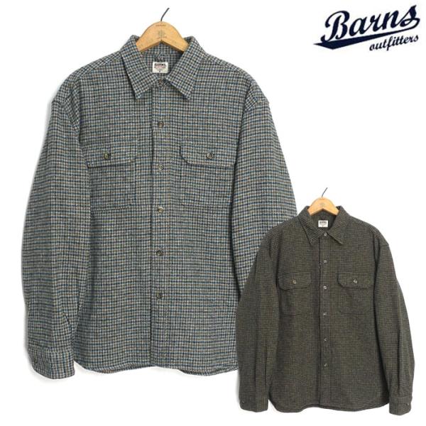 バーンズ BARNS [BR-25470] 長袖 ツイード フランネルシャツ 40’s Worker...