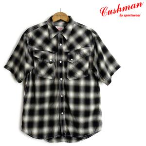 Cushman クッシュマン [25435] 半袖 オンブレチェックウエスタンシャツ C/R OMBRAY CHECK WESTERN SHIRTS 日本製｜cleverwebshop