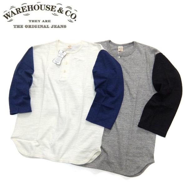 [メール便可]ウエアハウス WAREHOUSE [4058HN]ヘンリーネック ベースボール Tシャ...