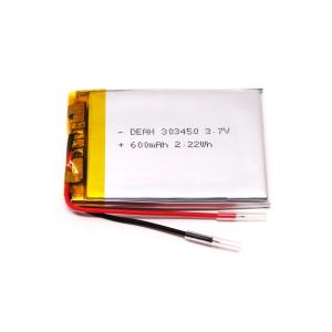 リチウムポリマー電池 リポバッテリー 3.7V 600mAh DEAH 303450/LiPo カメラ ドローン MP4 GPS ドライブレコーダー ウォークマン 等