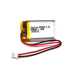 リチウムポリマー電池 リポバッテリー 3.7V 300mAh Soshine 602030/LiPo...