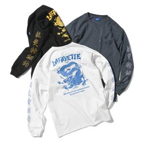 LFYT ラファイエット Tシャツ Lafayette ドラゴン 龍 チャイナタウン ストリート ヒップホップ ラッパー ダンサー ブランド WO DRAGON POCKET L/S TEE LS240101｜clickstarwaks