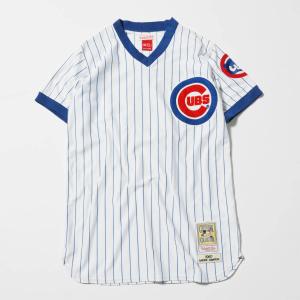 MICHELL&NESS ミッチェルアンドネス CUBS V-NECK GAME SHIRT ゲームシャツ WHITE 【XL】 【古着 中古】｜clickstarwaks