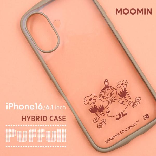 iPhone16 Puffull 衝撃吸収 バンパー ハイブリッドケース ムーミン ミイ MOOMI...