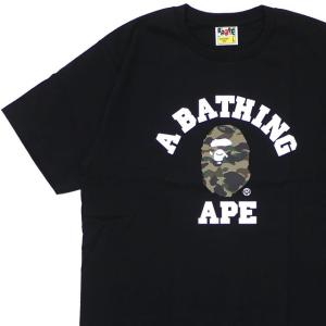 A BATHING APE(エイプ) REFLECTOR 1ST CAMO COLLEGE TEE (Tシャツ) BLACKxGREEN 1E80-110-052 200-007929-055- 新品 (半袖Tシャツ)｜cliffedge