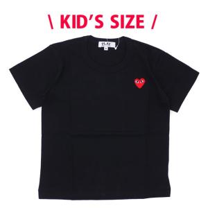 PLAY COMME des GARCONS(プレイ コムデギャルソン) KIDS HEART WAPPEN TEE (Tシャツ) BLACK 200-007980-521+ 新品 (半袖Tシャツ)｜cliffedge