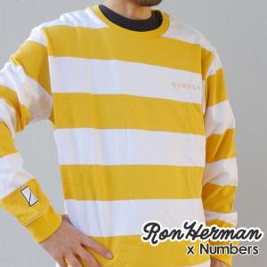 【数量限定特別価格】 新品 ナンバーズ Numbers x RHC Ron Herman STRIPED LS TEE YELLOW 202001028058 TOPS｜cliffedge