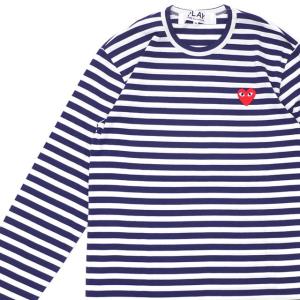 プレイ コムデギャルソン PLAY COMME des GARCONS MENS BORDER RED HEART LS TEE 長袖Tシャツ WHITExNAVY ホワイト メンズ 新品 202000229049 TOPS｜cliffedge