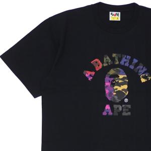 新品 エイプ A BATHING APE MIX CAMO COLLEGE TEE Tシャツ BLACK ブラック 黒 メンズ 1F30110042 半袖Tシャツ｜cliffedge