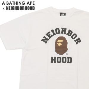 新品 エイプ A BATHING APE x ネイバーフッド NEIGHBORHOOD BAPE NBHD TEE Tシャツ WHITE ホワイト 白 200009068060 半袖Tシャツ｜cliffedge