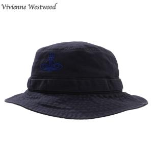 新品 ヴィヴィアン・ウエストウッド Vivienne Westwood コットンツイル サファリハット バケットハット NAVY ネイビー 紺 252000493047 ヘッドウェア｜cliffedge