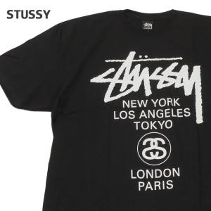 新品 ステューシー STUSSY WORLD TOUR TEE Tシャツ BLACK ブラック 黒 200009120061 半袖Tシャツ｜cliffedge