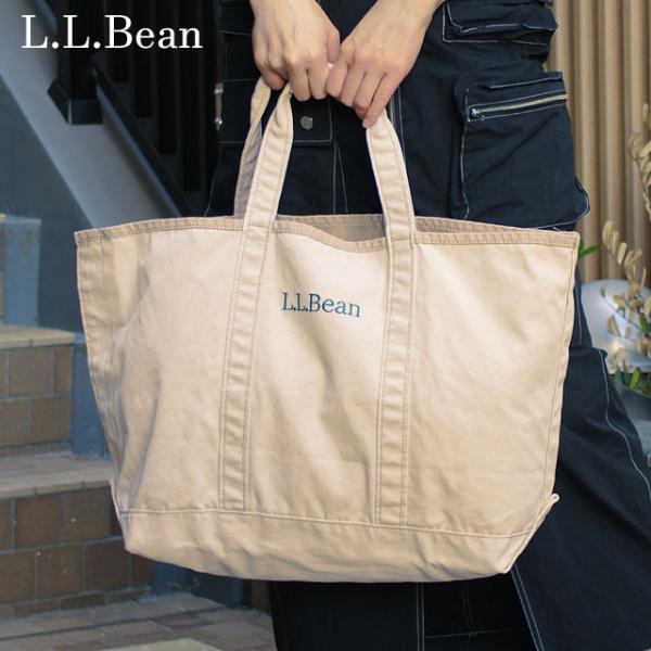 新品 エルエルビーン L.L.Bean グローサリー トートバッグ BEIGE ベージュ キャンバス...