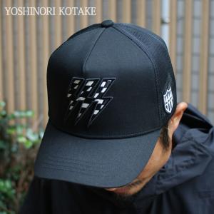 新品 ヨシノリコタケ YOSHINORI KOTAKE x BARNEYS NEWYORK BLACK LINE CHECKER THUNDER LOGO MESH CAP キャップ 251001664011 ヘッドウェア｜cliffedge