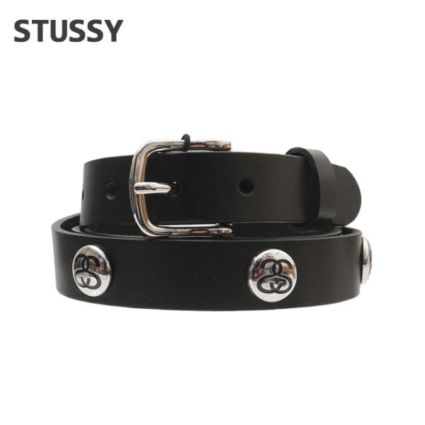 新品 ステューシー STUSSY SS LINK STUDDED BELT SSリンク バックル レ...