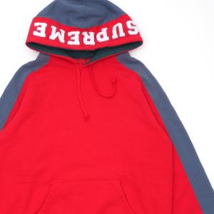 【特別価格】 Supreme シュプリーム 18FW Panelled Hooded Sweatshirt スウェット パーカー フーディー RED レッド メンズ Sサイズ 【中古】 2018FW (SWT/HOODY)｜cliffedge