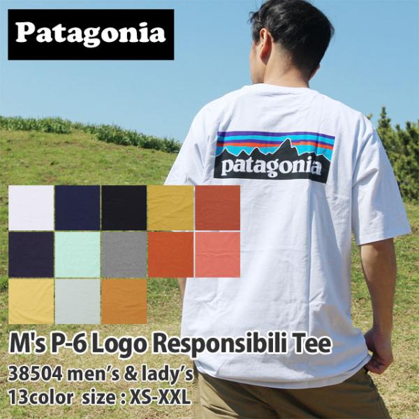 新品 パタゴニア Patagonia M&apos;s P-6 Logo Responsibili Tee P...