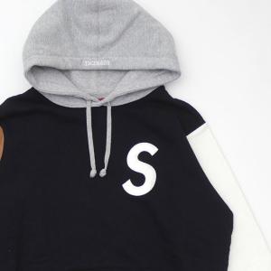 シュプリーム SUPREME 19SS S Logo Colorblocked Hooded Sweatshirt パーカー BLACK ブラック メンズ Sサイズ 【中古】 2019SS 111001514031 (SWT/HOODY)｜cliffedge