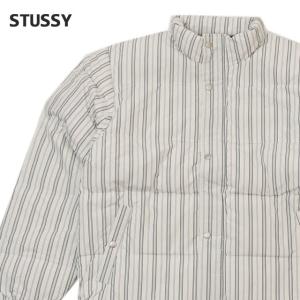 新品 ステューシー STUSSY Stripe Down Puffer Jacket ダウンジャケット BONE ボーン 420000513050 OUTER｜cliffedge
