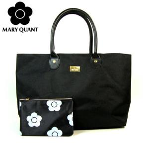 MARY QUANT マリークワント トートバッグ ポーチ付 裏地デイジー柄 大容量 サブバッグ ママバッグ