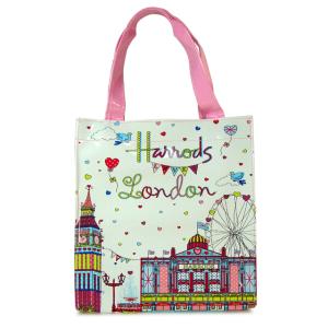 Harrods（ハロッズ） 正規品 裏地付 Mサイズ,PVC,トートバッグ,グレー