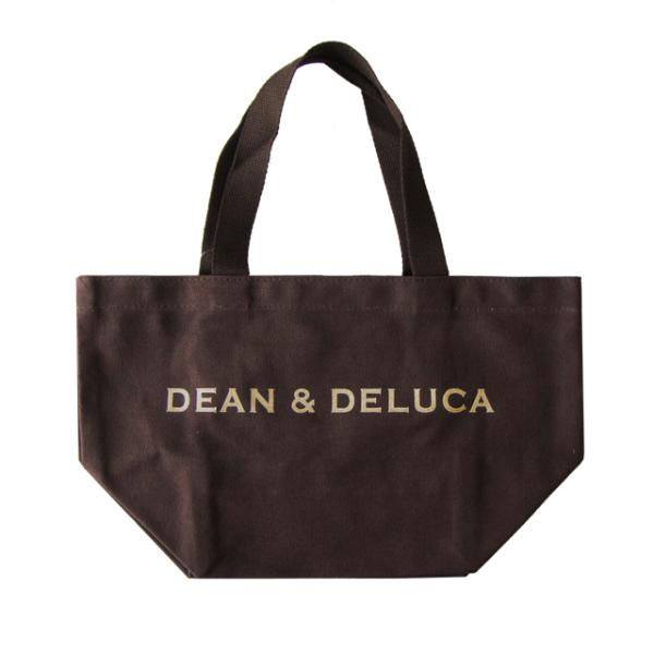 DEAN &amp; DELUCA トートバッグ　ブラウン ゴールドロゴ【S】