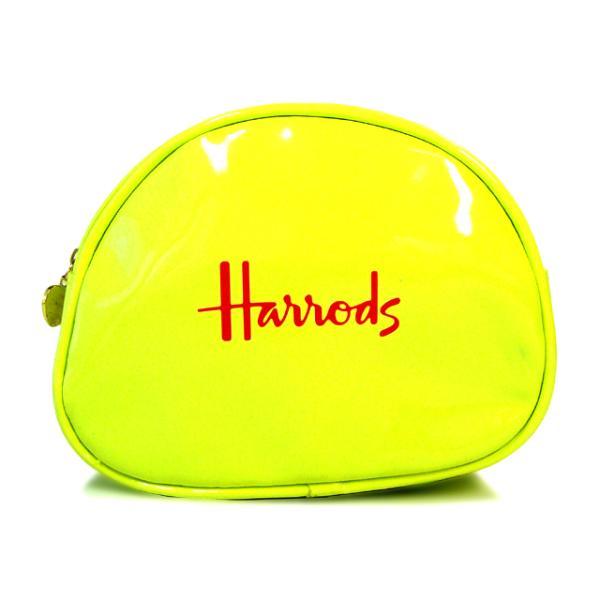 Harrods ハロッズ ポーチ 化粧ポーチ 丸型　イエロー